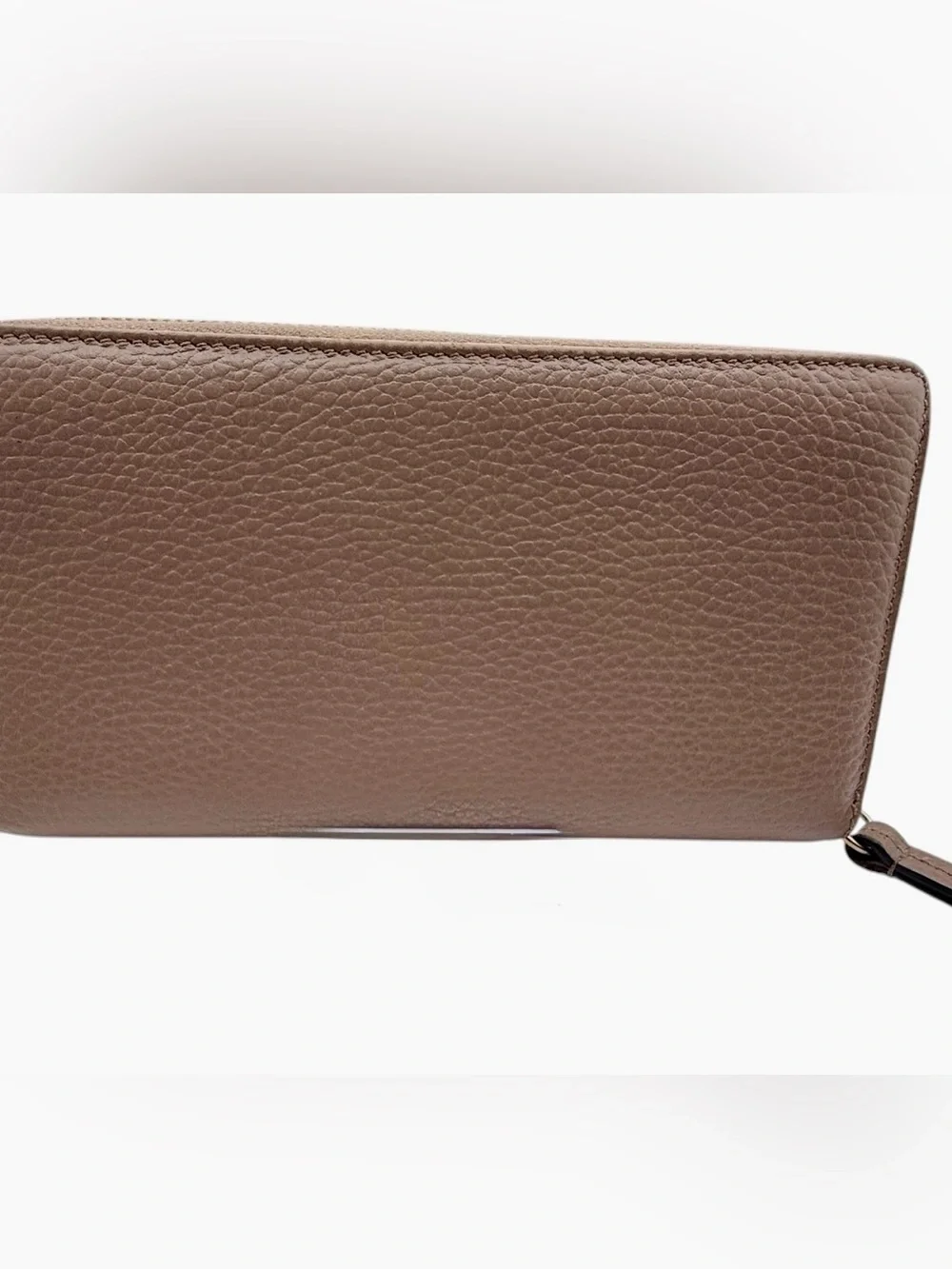 Gucci GG Marmont Zip Around Wallet –Beige Pebbled Leather-W/ COA & box